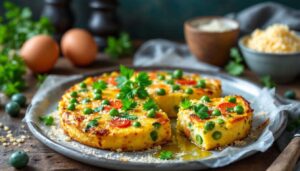 Frittatine di verdure al forno con piselli patate e carote ricetta semplice